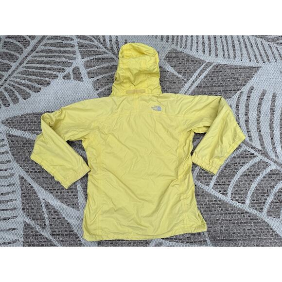 The North Face Girls Yellow HyVent Nylon Jacket Packable Hood Rain Coat XL 18 - Picture 4 of 6